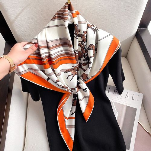 Etalon 90 Grand Foulard Carré Femmes Foulard En Soie Châle Écharpe Chaude #Lvg1778