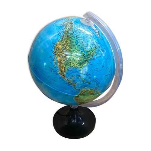 Ancien globe terrestre mappemonde made in italy vintage bleu