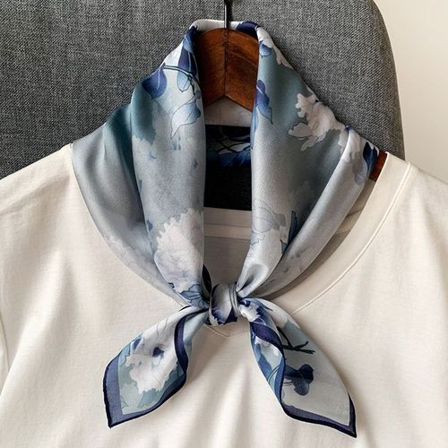53 Soie Simulée Petit Foulard En Soie Femmes Multifonctionnel Imprimé Écran Solaire Foulard En Soie #Lvg2312