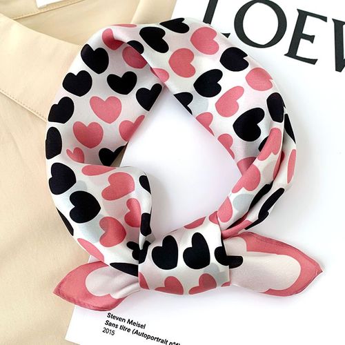 Petite Écharpe Carrée En Soie Love Femmes Décoratives Soie De Mûrier 53 Petite Écharpe #Lvg2333