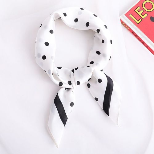 Petit N¿Ud Papillon En Satin Imprimé À Pois Pour Femme, Petite Écharpe En Soie Avec Protection Solaire. #Lvg2370