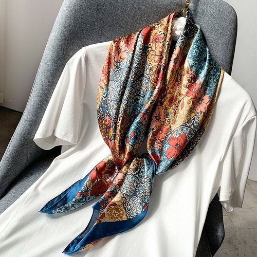 Simulation Soie 90 Foulard Carré Écharpe Femme Écharpe Femme Chaud Châle Décoratif Sarong Écran Solaire Foulard De Soie #Lvg2415