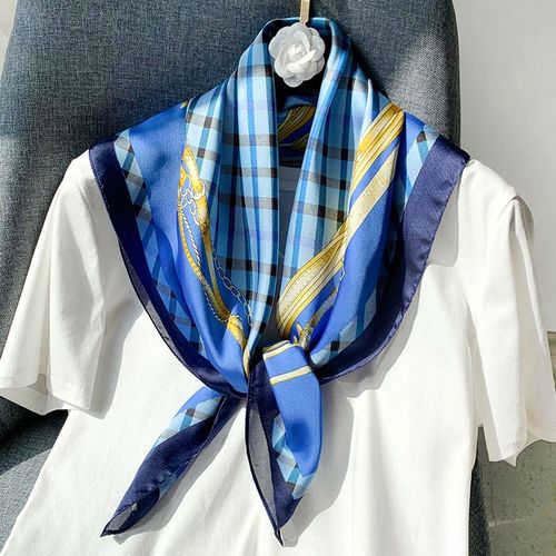 Echarpe En Soie Respirante, Protection Solaire, Écharpe Chaude À Carreaux Pour Femmes #Lvg2465