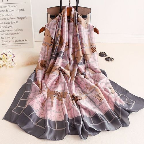 Foulard Femme Longue Protection Solaire Foulard En Soie Chaîne De Portage Simulation Châle En Soie Sarong #Lvg2491