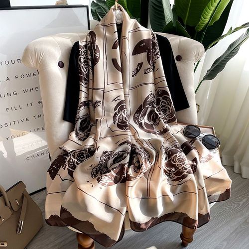 Petite Écharpe En Soie Parfumée Pour Femme Simulation Soie Décorative Châle Sarong Imprimé Longue Section Écharpe Femme #Lvg2555