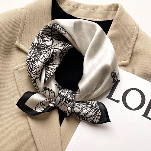 Petit Foulard Carré En Soie Imprimée Foulard En Soie Pour Femmes Foulard En Soie De Mûrier Décoratif Petit Foulard Chaud #Lvg2651