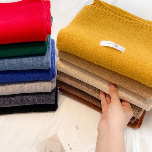 Écharpe En Laine Tricotée De Couleur Unie Écharpe Pour Femmes Écharpe Fine Et Étroite Petite Écharpe #Lvg2662