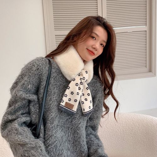 Écharpe Chaude En Fausse Fourrure De Lapin, Écharpe Décorative En Laine Pour Femmes #Lvg2708