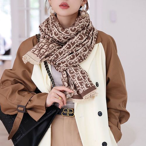 Lettre Foulard Femmes Faux Cachemire Épais Foulard Chambre Grand Châle #Lvg2878