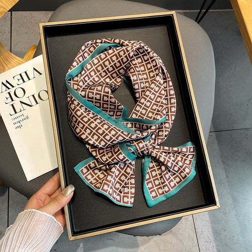 Faux-Filet De Soie Petit Foulard De Soie Femmes Imprimé Foulard Chaud Décoratif Clavicule #Lvg3048