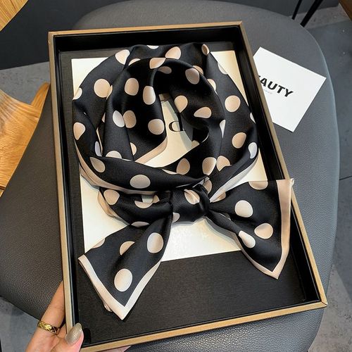 Echarpe En Soie Imprimée À Pois Première Chemise Petite Écharpe Chaude En Soie Femmes #Lvg3097