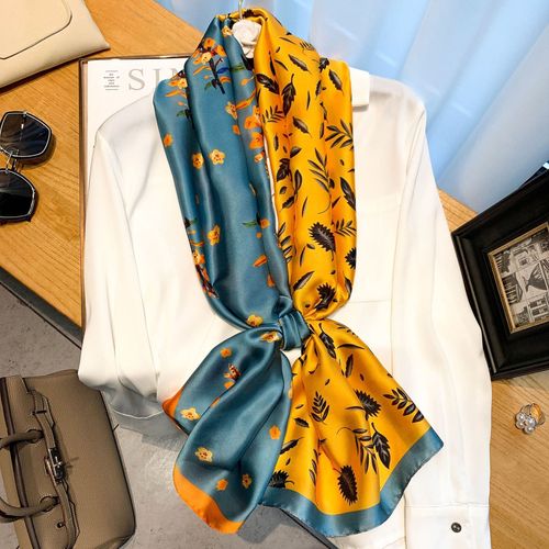 Faux Foulard En Soie Floral Premier Foulard Décoratif Chaud Châle De Longueur Moyenne Femmes #Lvg3109