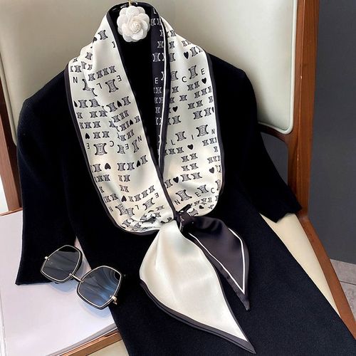 Faux Foulard En Soie Petit Foulard En Soie Vacances Tôt Impression Double Face Chaude Foulard Femmes #Lvg3161