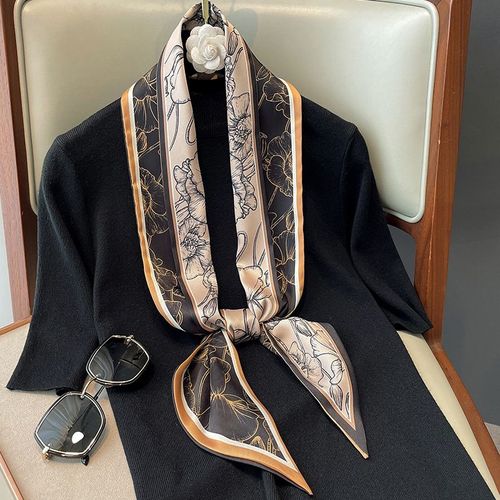 Petite Écharpe Chaude En Soie Pour Femmes, Bande Étroite Et Longue, Ceinture Flottante, Sac À Cheveux, Chemise De Vacances. #Lvg3242