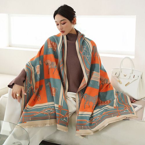 Écharpe Chaude Pour Femmes, Écharpe Épaissie Double Face En Faux Cachemire, Châle #Lvg3249