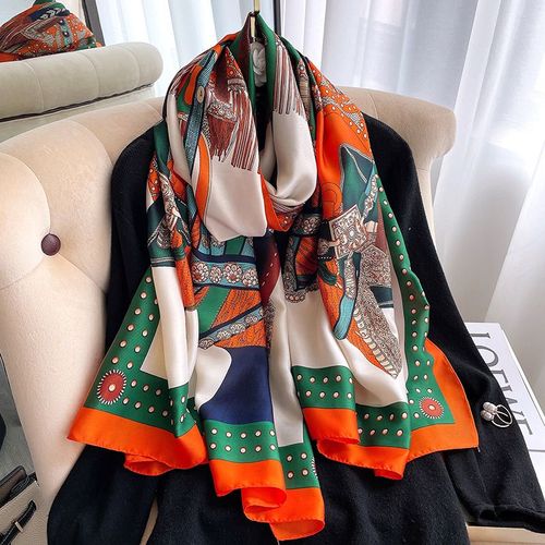 Echarpe En Soie Pour Femmes Châle Solaire Sarong Foulard De Plage Foulard Imprimé #Lvg3313