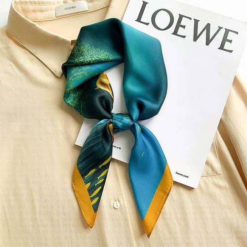 Peinture À L'huile 70 Soie Petit Foulard Carré Femmes Châle Décoratif Foulard En Soie De Mûrier #Lvg3379