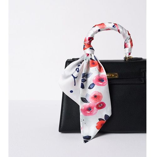 Echarpe En Soie Imprimée En Fausse Soie, Ruban Flottant, Décoration De La Clavicule, Sac À Cravate Polyvalent. #Lvg3377
