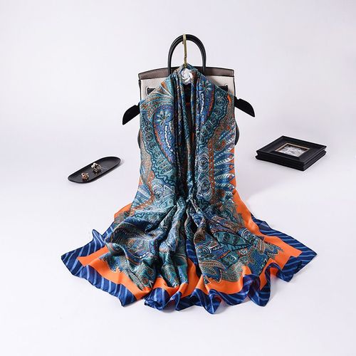 Faux Foulard Décontracté En Soie Châle Mi-Long En Dehors De La Rue Protection Solaire Femmes #Lvg3406