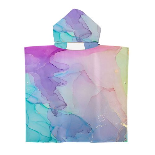Serviette De Plage Avec Capuche, Couverture De Plage Légère, Anti-Sable Et À Séchage Rapide-Motif De Tie-Dye,75x65cm Enfants Lvv2450