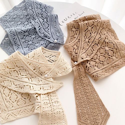 Faux Col Enfants Écharpe Décorative De Couleur Unie Châle Tricoté #Lvg3498