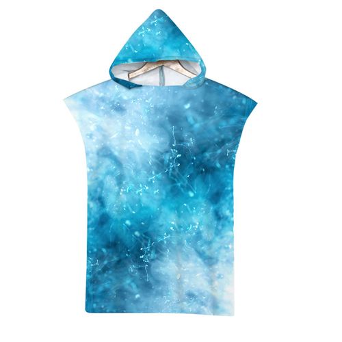Serviette De Plage Avec Capuche, Couverture De Plage Légère, Anti-Sable Et À Séchage Rapide-Motif De Tie-Dye,60x60cm Lvv2539