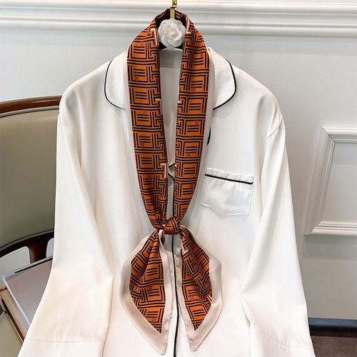 Echarpe En Soie Pour Femmes Bandeau Décoratif Petit Foulard Mince Étroit Long Paquet Flottant Attaché Ceinture De Taille #Lvg3568