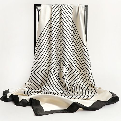 90 Grand Foulard Carré Châle De Femme Multifonctionnel Sarong Châle De Protection Solaire Foulard En Soie #Lvg3628