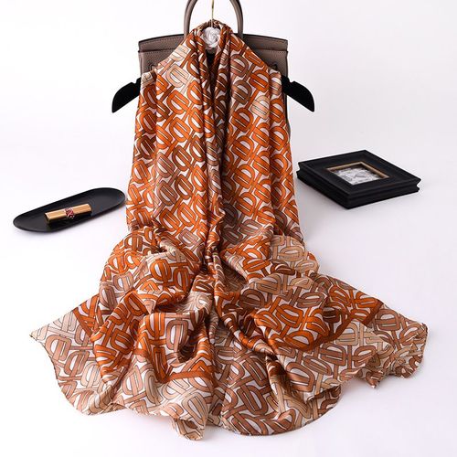 Echarpe En Soie Pour Femmes, Imprimé Lettres, Châle, Parasol, Sarong, Foulard De Plage #Lvg3736