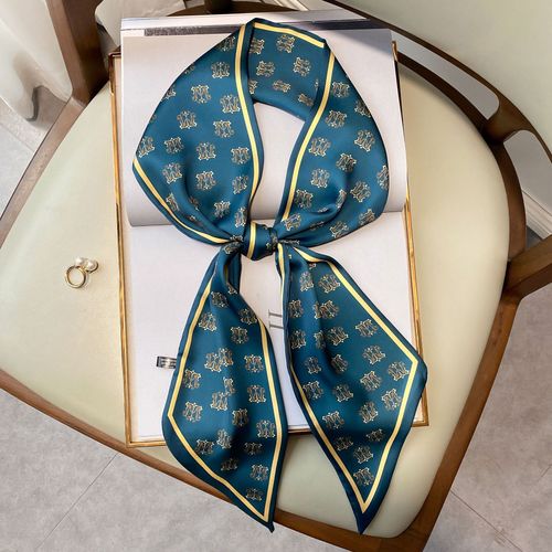 Foulard En Soie Pour Femmes Imprimé Monogramme Décoratif Foulard En Soie Long Flottant Ceinture Attachée Sac #Lvg3743