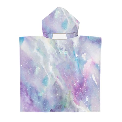 Serviette De Plage Avec Capuche, Couverture De Plage Légère, Anti-Sable Et À Séchage Rapide-Motif De Tie-Dye,75x65cm Enfants Lvv2772