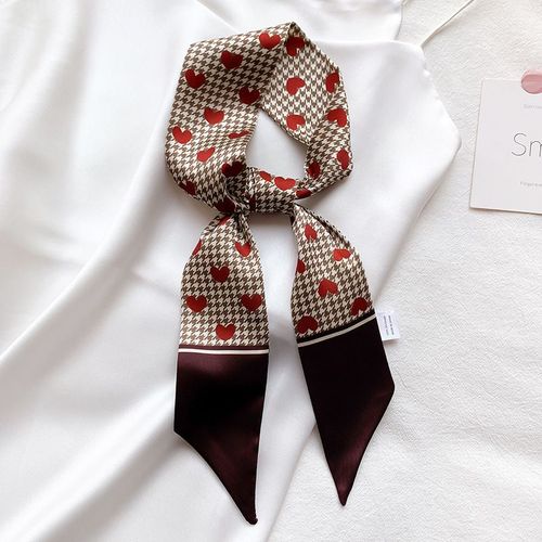 Echarpe En Soie Étroite Et Longue Cashew Women Love Long Leopard Print Silk Scarf Hairband #Lvg3797