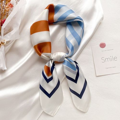 Nouveaux Modèles De Foulards En Soie Rayés Petit Foulard Carré Femme Clavicule Petit Foulard #Lvg3818
