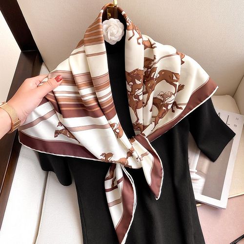 Etalon 90 Grand Foulard Carré Femmes Foulard En Soie Châle Écharpe Chaude #Lvg3824