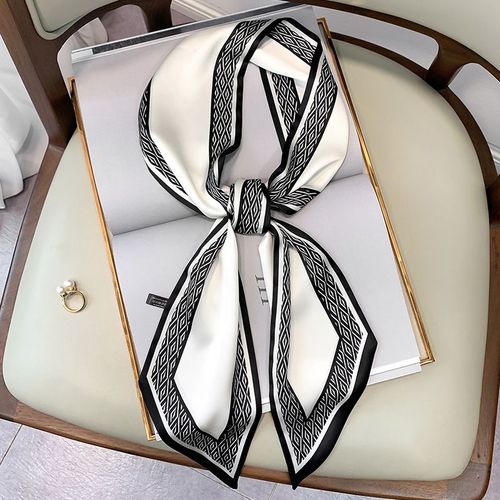 Pochette De Cravate En Soie Longue Et Fine Diamond Thin Scarf Women Warm Angled Hair Tie Bag #Lvg3900