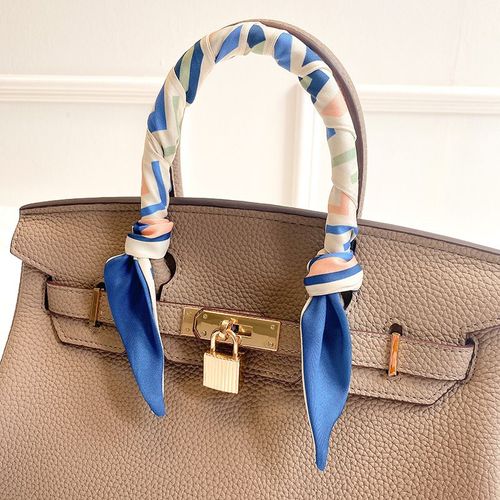 Echarpe En Soie Longue Et Étroite Pour Femmes, Bandeau Pour Cheveux Imprimé D'un Monogramme, Sac Noué Chaud #Lvg3919