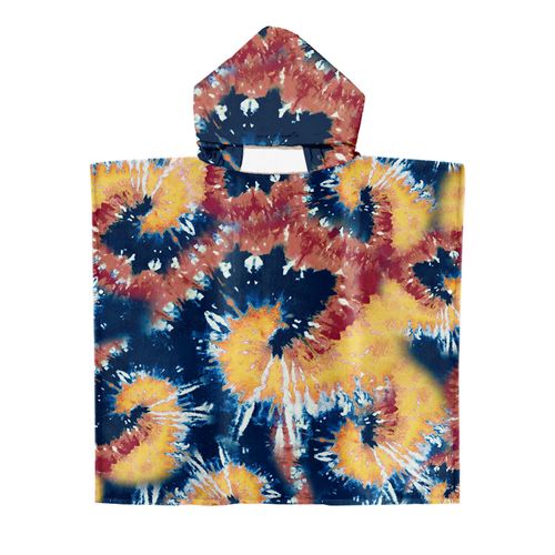Serviette De Plage Avec Capuche, Couverture De Plage Légère, Anti-Sable Et À Séchage Rapide-Motif De Tie-Dye,70x90cm Enfants Lvv2898