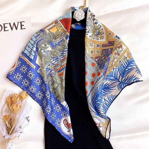 Echarpe En Soie Pour Femmes Twill Silk 90 Large Square Scarf Print Shawl Decoration Warm #Lvg3950