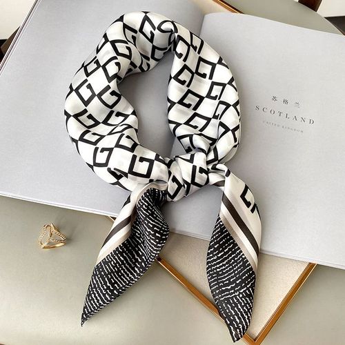 Petit Châle Vêtements De Femmes À Carreaux Diamantés Décoratifs Protection Solaire Foulard En Soie Petit Foulard Carré #Lvg4076