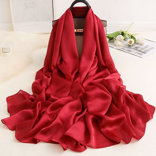 Écharpe Longue Et Chaude Pour Femmes Châle Couleur Unie, Écharpe En Satin Pour Dames. #Lvg4098