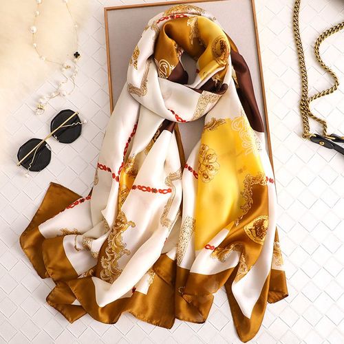 Châle Chaud Femmes Nouvelle Soie Satin Protection Solaire Écharpe Soie Sarong #Lvg4136