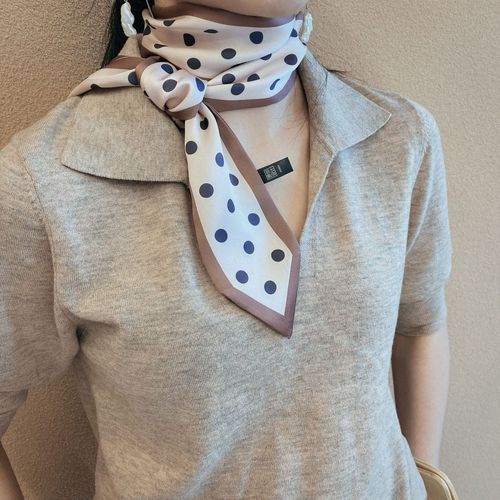 Foulard En Soie À Pois Pour Femmes, Petit Sac À Cravate Avec Ruban Flottant Long Et Étroit. #Lvg4187