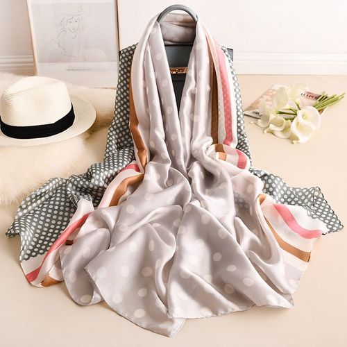 Serviette De Plage À Pois Simulation De Soie Protection Solaire Foulard En Soie Châle De Chambre Pour Femmes #Lvg4348