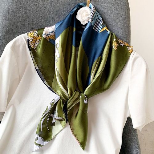 70 Petit Foulard Carré Femmes Simulation De Vêtements En Soie Décoration Petit Foulard Multifonctionnel Petit Foulard #Lvg4369