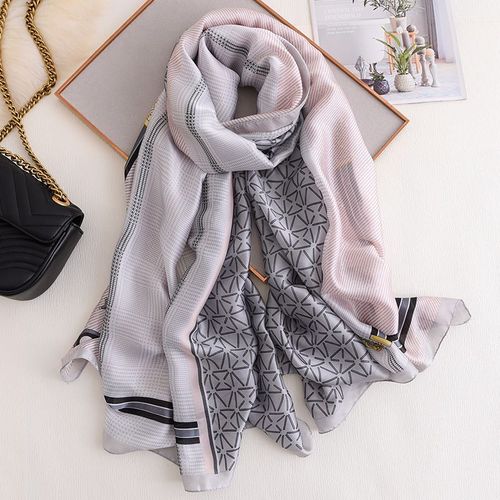 Simulation De Chaîne De Soie Écran Solaire Foulard De Soie Femmes Long Sarong Foulard Dames Châle #Lvg4401
