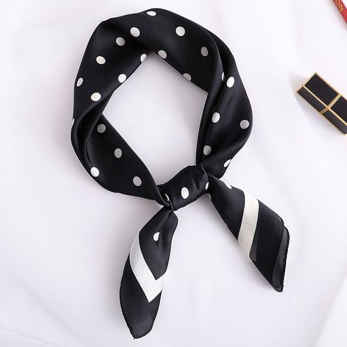 Petit N¿Ud Papillon En Satin Imprimé À Pois Pour Femme, Petite Écharpe En Soie Avec Protection Solaire. #Lvg4416
