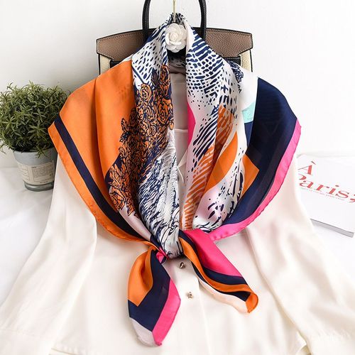 Etalon Grand Foulard Carré Femmes Protection Solaire Foulard En Soie Châle Sarong Décoration #Lvg4450