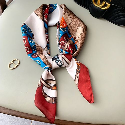 Chaîne 70 Petit Foulard En Soie Femmes Simulation Soie Décorative Châle Protection Solaire Foulard #Lvg4446