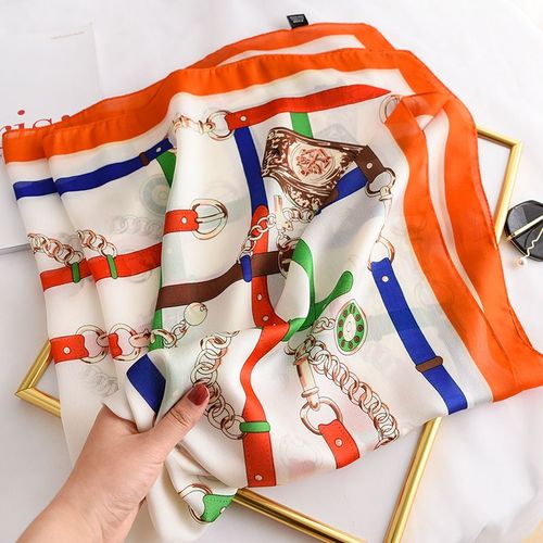 Châle Femmes Décoratif Grand Carré Foulard Protection Solaire Foulard En Soie #Lvg4474