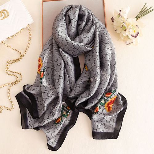 Faux-Filet De Protection Solaire Écharpe En Soie Lettres Pour Femmes Longue Écharpe Chaude Coupe-Vent Écharpe Sarong #Lvg4530